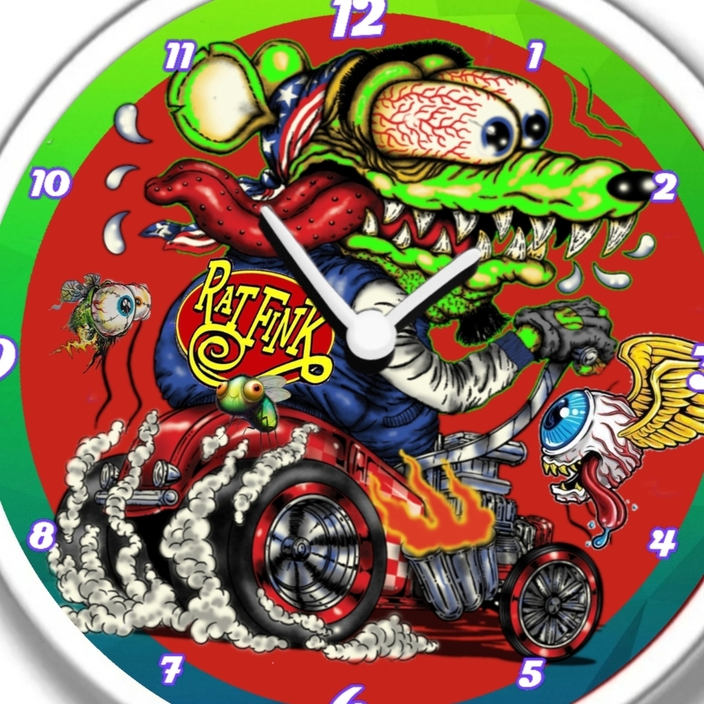 Rat Fink Cartoon Wall Clock